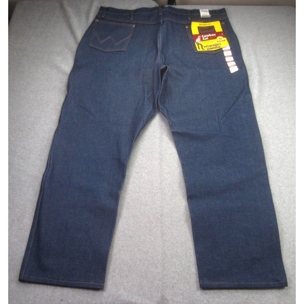 Wrangler Jeans Mens 42x30 Blue Dark Wash Cowboy Cut Relaxed Western Denim NWT
